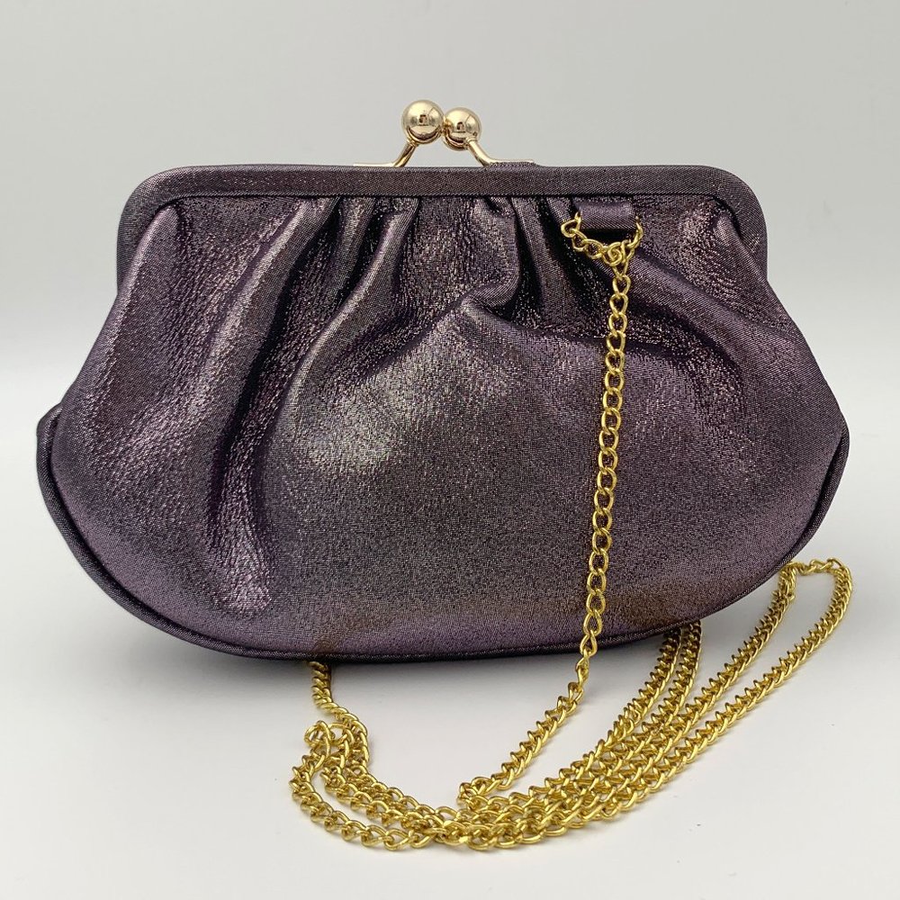 Lavender Vintage-style Leather Clutch / Cross body Purse